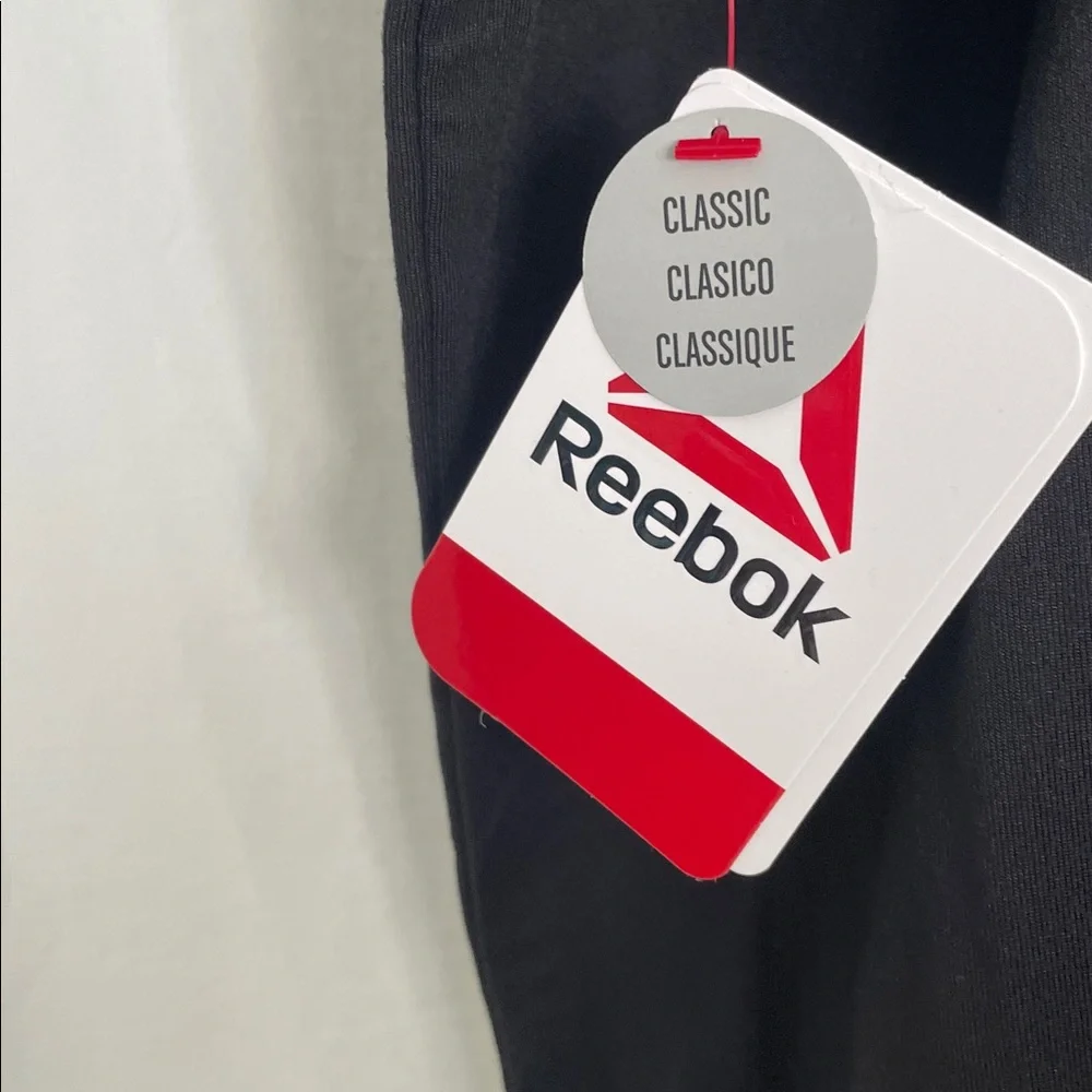 Reebok Black Short Sleeve Tee with White Logo 2XL 94% polyester 6% spandex